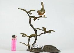 Japanese Antique Bronze Bird Copper Statue Sculpture Figurine Japan