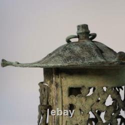 Japanese Antique Bronze lantern temple Buddhism