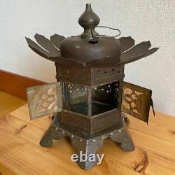 Japanese Antique Copper Lantern Buddhist Hanging Lantern Tsuridoro Japan