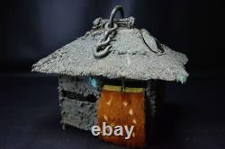 Japanese Antique Hut Shape Bronze Hanging Lantern Ornament