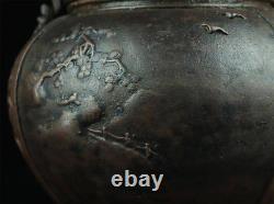 Japanese Antique Iron Teapot Kettle Ryubundo Meiji Period