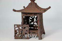 Japanese Antique Iron openwork lantern ornament Toro Buddhism BOS342-2