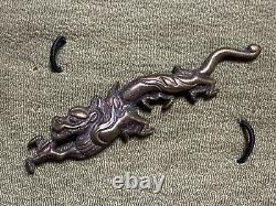 Japanese Antique MENUKI Katana Tsuba Dragon design (e80)