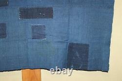 Japanese Antique Natural Indigo dye Cotton Patched Sashiko BORO BLUE Japan c034