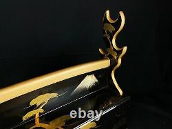 Japanese Antique Samurai Katana Kake Maki-e Lacquer Sword Rack (b821)