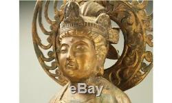 Japanese Antiques Old Iron statue BUDDHIST KANNON Bodhisattva 38 JAPAN a440