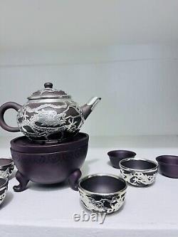 Japanese Antiquities Purple Sand Teapot Steam Bambo