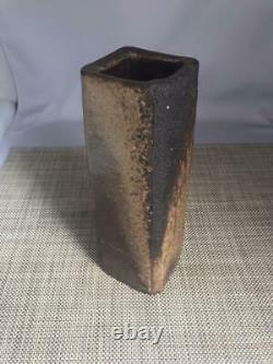 Japanese Bizen ware Tadashi Yoshimoto Flower vase Pottery Pot Ceramic Antique