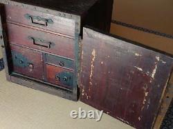 Japanese Chest antique Tansu Dansu Storage Safe Box Wood Handmade with Key F/S