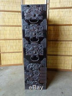 Japanese Chest antique Tansu Storage Safe Box Wood Handmade withKey F/S