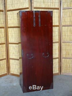 Japanese Chest antique Tansu Storage Safe Box Wood Handmade withKey F/S