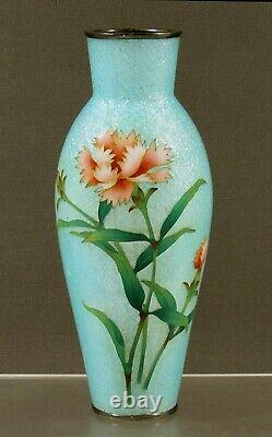 Japanese Cloisonne Vase ANDO SILVER WIRE