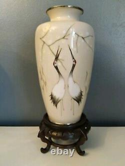 Japanese Enamel Vase By Tamura Circa 1930's 12 high