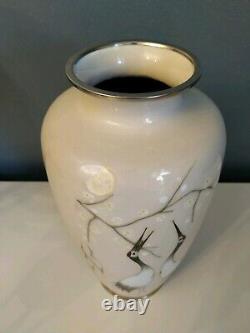 Japanese Enamel Vase By Tamura Circa 1930's 12 high