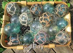 Japanese Glass Fishing FLOATS 3-3.5 Mixed Lot 30 Netted/Plain Nautical BULK