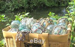 Japanese Glass Fishing FLOATS 3-3.5 Mixed Lot 30 Netted/Plain Nautical BULK