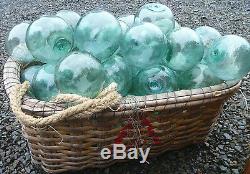 Japanese Glass Fishing FLOATS 4-4.5 LOT-36 Round Buoy BULK Tiki Ocean Vintage