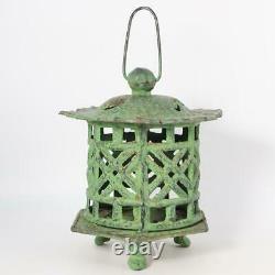 Japanese Iron lantern temple Hexagonal Hanging lantern Buddhism BOS366-1