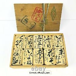 Japanese KARUTA Hyakunin Isshu Poem Card Game Japan antique traditional Wooden