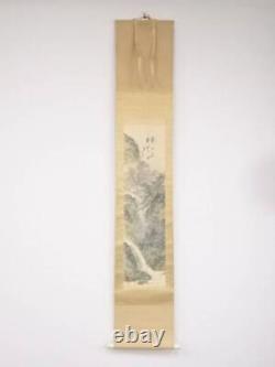 Japanese Kakejiku Calligraphy And Painting, Keisenzanjin, Landscape Handwritin