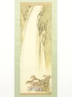 Japanese Kakejiku Calligraphy And Painting Unkou Brush Waterfall Handwriting S