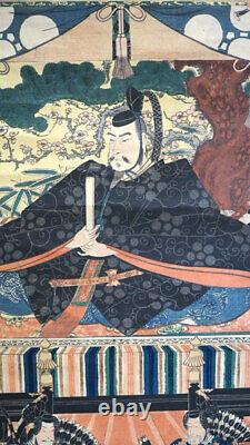 Japanese Kakejiku Edo Period Yoshitora Mosai Daiitoku Tenjin Kannokyo Hanging