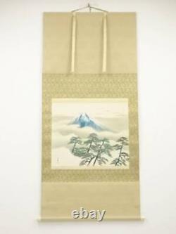 Japanese Kakejiku Yokoyama Taikan Fuji Printing Silk Hanging Shaft