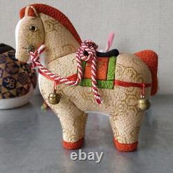 Japanese Kimekome doll, horse W5.1x H5.5, antique crafts