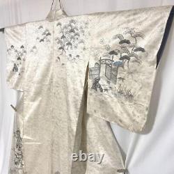 Japanese Kimono Tsukesage Houmongi Pure Silk Vintage Antique Japan 166
