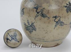 Japanese Pottery Ewer With Paulownia And Crane Design