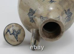 Japanese Pottery Ewer With Paulownia And Crane Design