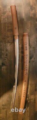 Japanese Samurai Long Wakizashi signed Bizen Sukesada Nihonto Dated 1543-Katana
