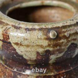 Japanese Shigaraki ware Mizusashi Gourd shaped Water Jar Vase Ceramic PV61