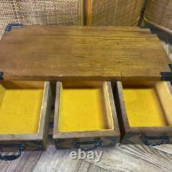 Japanese Small Tansu Beautiful Antique/Vintage Wooden Box Drawers Hikidashi