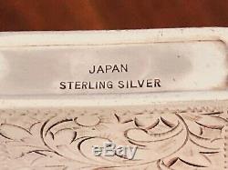 - Japanese Sterling Silver Cigarette Lighter Engraved Design Of Geisha