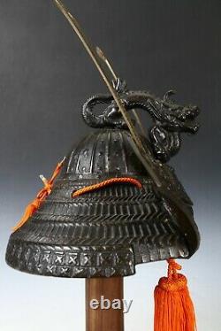 Japanese Stunning Black Samurai Helmet -Genji Dragon Kabuto