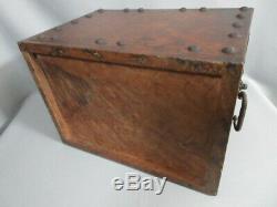 Japanese TANSU Antique old wooden chest japan suzuribako Calligraphy box vintage