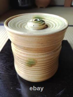 Japanese Tea Ceremony Mizusashi Pottery Vase Water Container Sado B-098