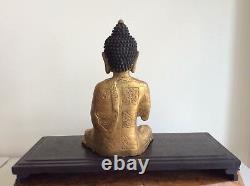Japanese Vintage Buddha Statue / Bronze / size W 17 × H 21 cm 2.4 kg
