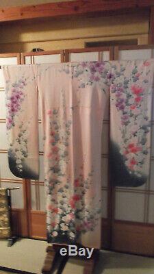 Japanese Vintage Furisode Kimono Yuzen Cherry Blossom