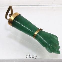 Japanese Vintage Hisui Jade Arm shaped gemstone Japan HIS32