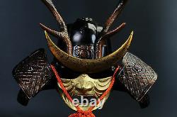Japanese Vintage Samurai Helmet shikanosuke kabuto with a mask Tsushima