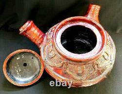 Japanese antique Big teapot Pottery Object Ornament Handmade MADE IN JAPAN