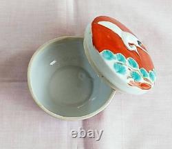 Japanese antique beautiful pottery trinket crafts hand-painted