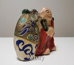 Japanese antique clay doll HOTEI Meiji craft Yamada ware