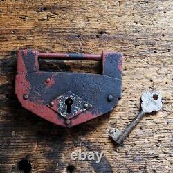 Japanese antique lock with key accessible Collectable Art F/S