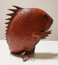 Japanese antique metalworking sea bream  figurine ornament crafts lucky thing