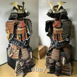 Japanese antique samurai armor busho yoroi kabuto with wooden box / vintage