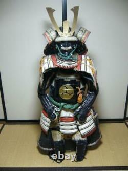 Japanese antique samurai armor busho yoroi kabuto with wooden box / vintage M