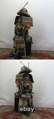 Japanese antique samurai armor busho yoroi kabuto with wooden box / vintage vv
